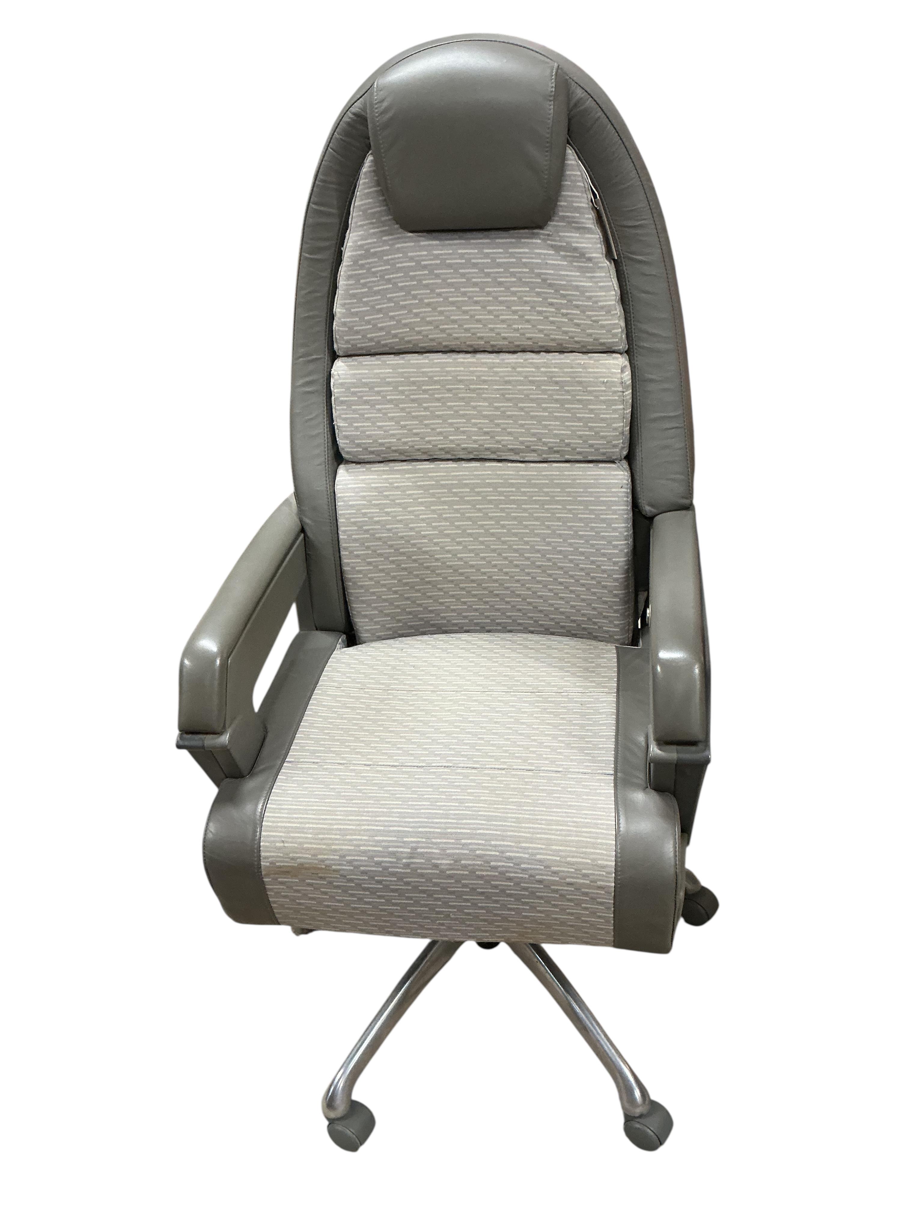 A limited edition Concorde Supersonic Executive Chair, width 58cm, depth 54cm, height 120cm, made from an original aircraft seat, numbered 23/500